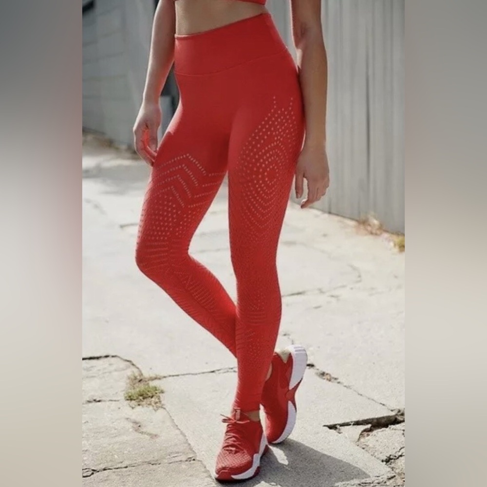 Free People Movement Red Ecology Cutout Leggings